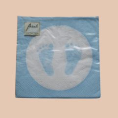 Baby Servetten met voetafdruk jongetje / blauw
