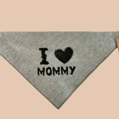 Slabbetje Zwart / Grijs I love Mommy