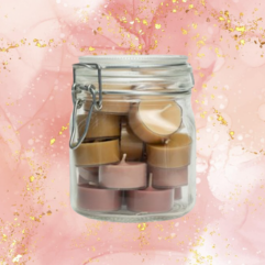 Rustik Lys Theelichten / Waxinelichten in Glazen pot