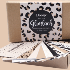 GIVE-X Doosje met een Glimlach Lieve kaartjes in een doosje Print B